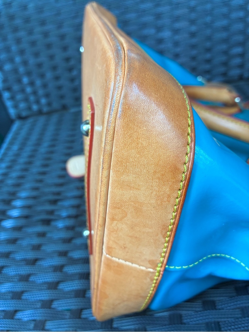 Dooney & Bourke Turquoise Patent Leather Tote with Matching Wristlet - Picture 11 of 16